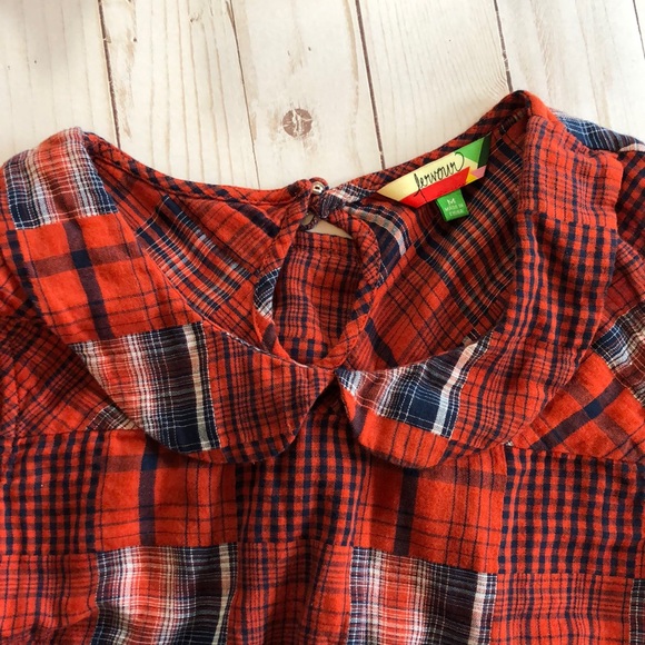 Fervour Plaid Patchwork Blouse - M - Picture 5 of 5